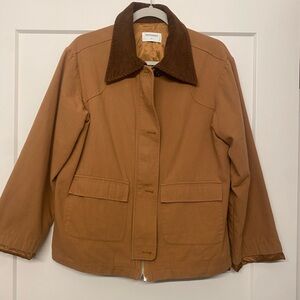 Peppermayo Brown Utility Jacket with Corduroy Collar
